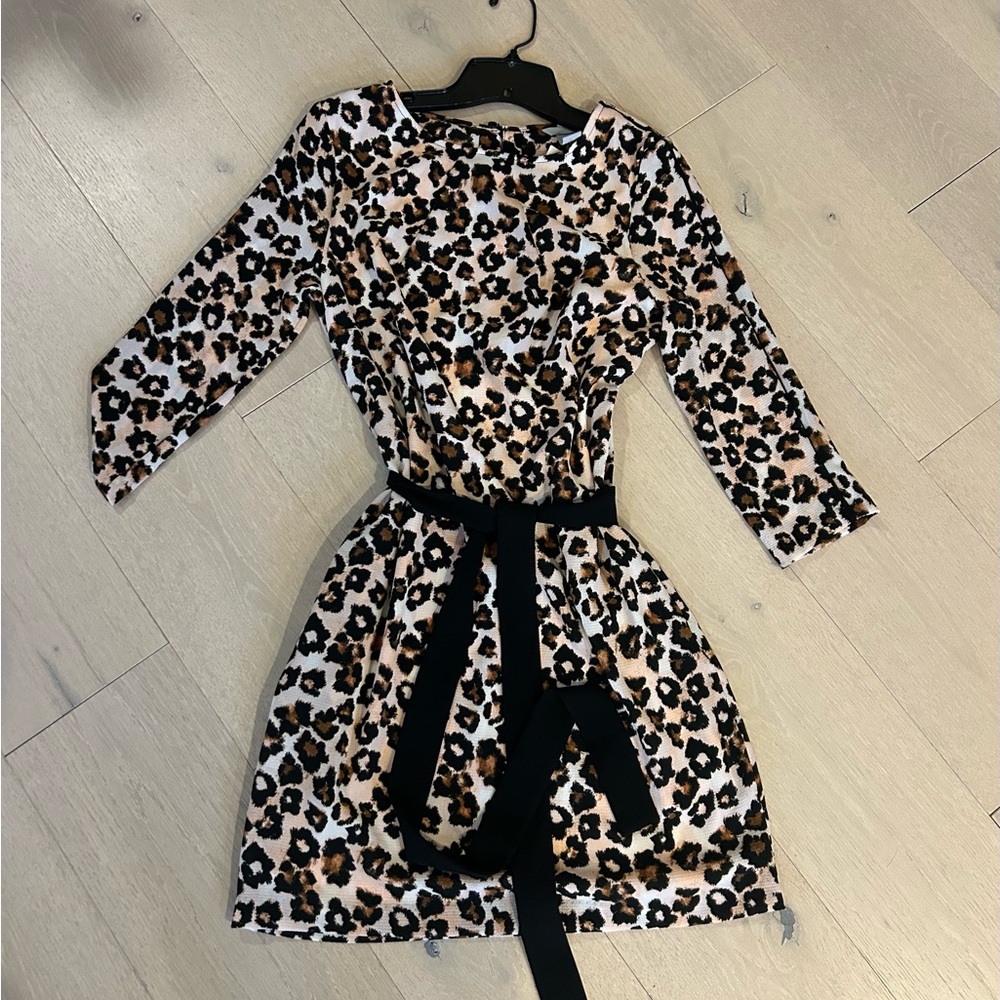 Leopard Print Dress with Black Accents